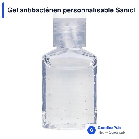 Gel antibactérien personnalisable Saniclean avec logo