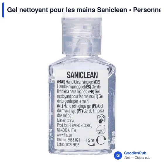 Gel antibactérien personnalisable Saniclean avec logo - Image 2