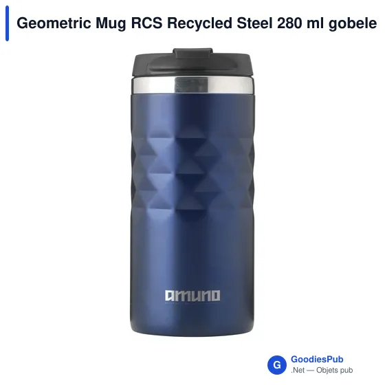 Mug isotherme personnalisable en acier inoxydable recyclé avec logo - Image 1