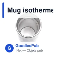 Mug isotherme personnalisable en acier inoxydable recyclé avec logo - Miniature 11