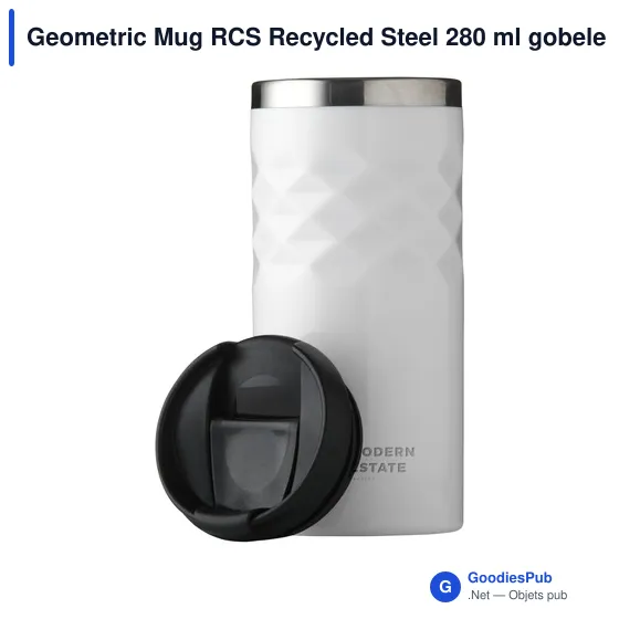 Mug isotherme personnalisable en acier inoxydable recyclé avec logo - Image 9