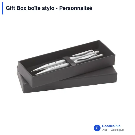 Boîte cadeau personnalisable pour stylos avec logo - Image 2