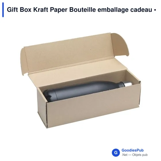 Coffret cadeau personnalisable en carton Kraft pour bouteillesavec logo - Image 3