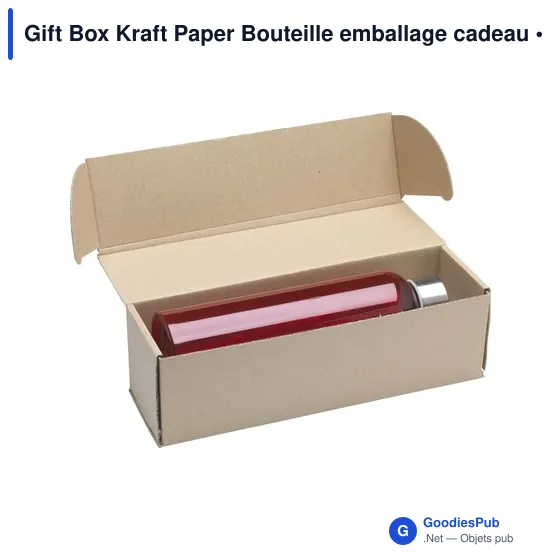 Coffret cadeau personnalisable en carton Kraft pour bouteillesavec logo - Image 4