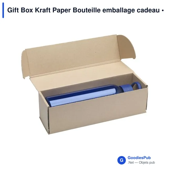 Coffret cadeau personnalisable en carton Kraft pour bouteillesavec logo - Image 5