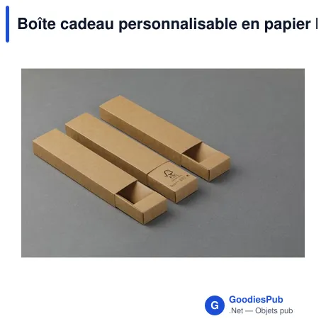 Boîte cadeau personnalisable en papier kraft pour stylos - Gift Box Kraftavec logo