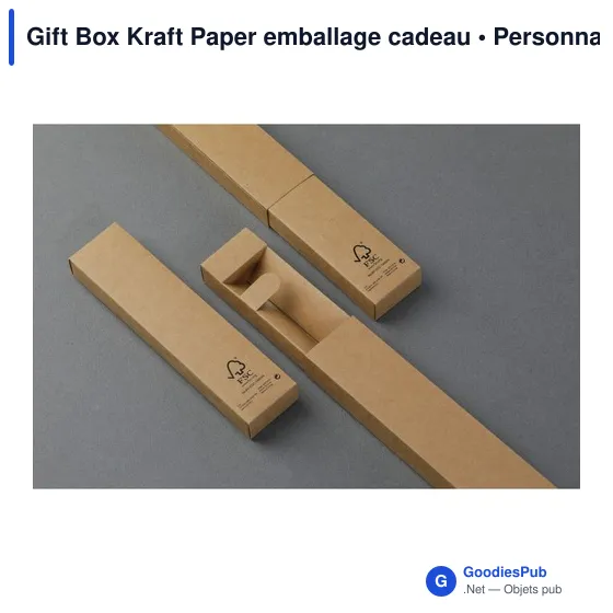 Boîte cadeau personnalisable en papier kraft pour stylos - Gift Box Kraftavec logo - Image 2