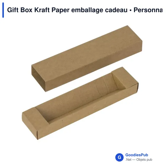 Boîte cadeau personnalisable en papier kraft pour stylos - Gift Box Kraftavec logo - Image 4