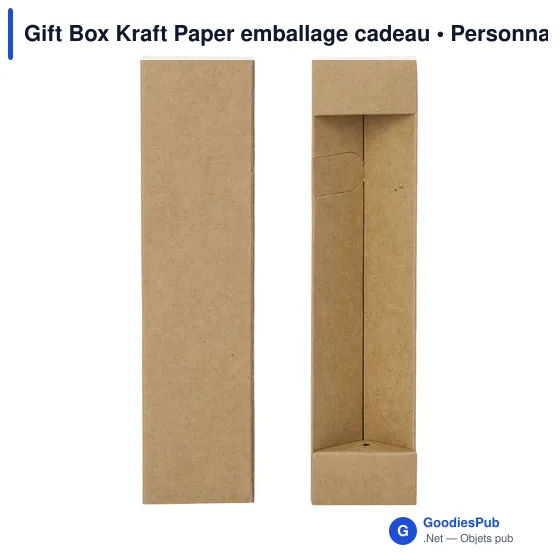Boîte cadeau personnalisable en papier kraft pour stylos - Gift Box Kraftavec logo - Image 5