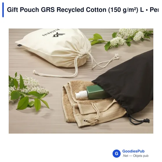 Sac cadeau personnalisable en coton recyclé avec logo - Gift Pouch GRS - Image 3