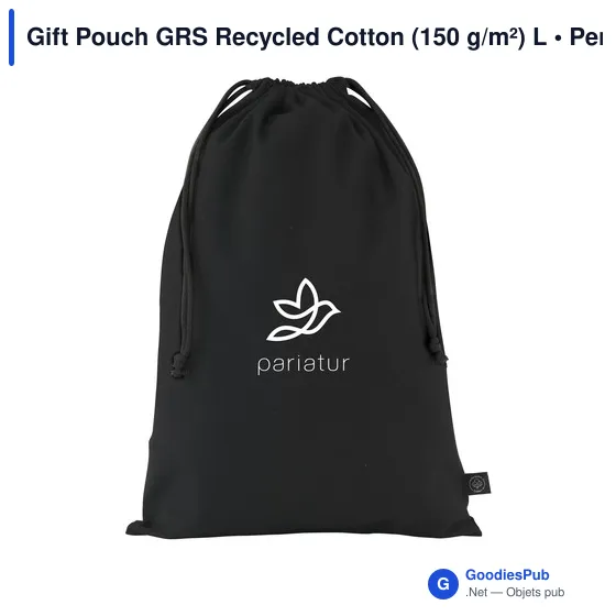 Sac cadeau personnalisable en coton recyclé avec logo - Gift Pouch GRS - Image 5