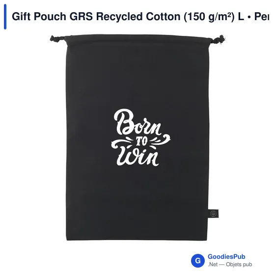 Sac cadeau personnalisable en coton recyclé avec logo - Gift Pouch GRS - Image 6