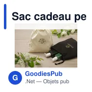 Sac cadeau personnalisable en coton recyclé avec logo - Gift Pouch GRS - Miniature 3