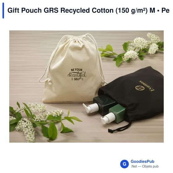 Sac cadeau personnalisable en coton recyclé avec logo - Gift Pouch GRS - Image 3