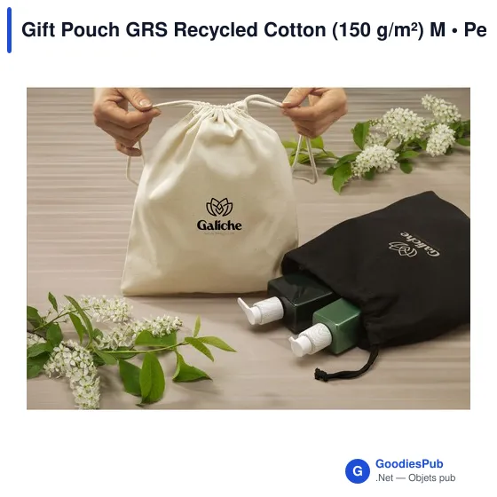 Sac cadeau personnalisable en coton recyclé avec logo - Gift Pouch GRS - Image 4