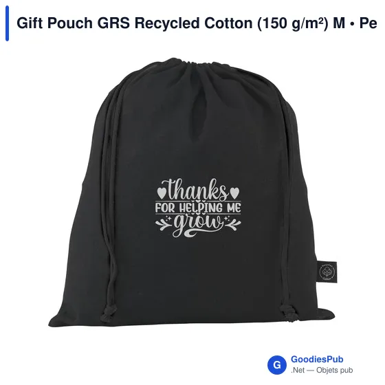 Sac cadeau personnalisable en coton recyclé avec logo - Gift Pouch GRS - Image 5