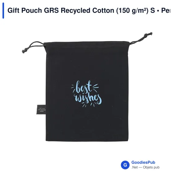 Sac cadeau personnalisable en coton recyclé avec logo - Gift Pouch GRS - Image 1