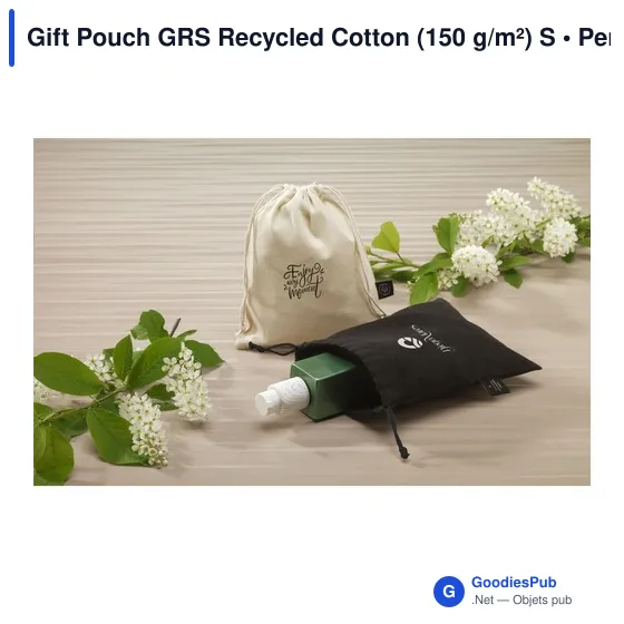 Sac cadeau personnalisable en coton recyclé avec logo - Gift Pouch GRS - Image 3