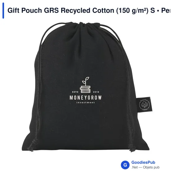 Sac cadeau personnalisable en coton recyclé avec logo - Gift Pouch GRS - Image 5