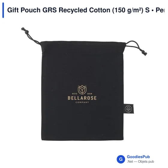 Sac cadeau personnalisable en coton recyclé avec logo - Gift Pouch GRS - Image 6