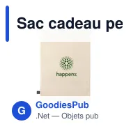 Sac cadeau personnalisable en coton recyclé avec logo - Gift Pouch Naturel GRS - Miniature 1