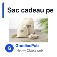 Sac cadeau personnalisable en coton recyclé avec logo - Gift Pouch Naturel GRS - Miniature 4