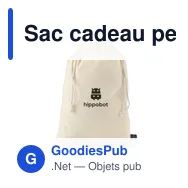 Sac cadeau personnalisable en coton recyclé avec logo - Gift Pouch Naturel GRS - Miniature 6