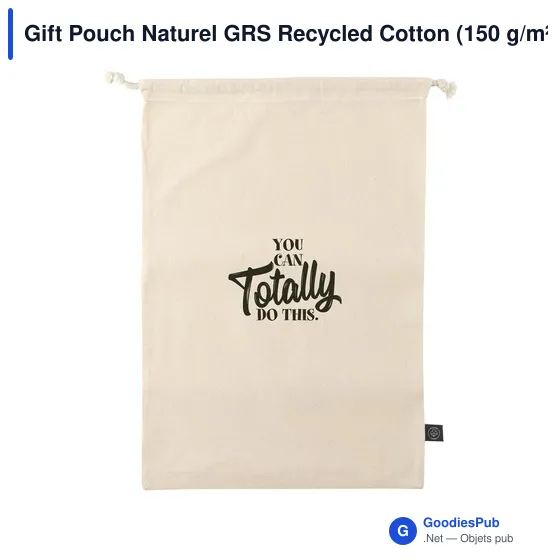 Sac cadeau personnalisable en coton recyclé avec logo - Gift Pouch Naturel GRS - Image 7