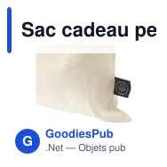 Sac cadeau personnalisable en coton recyclé avec logo - Gift Pouch Naturel GRS - Miniature 2