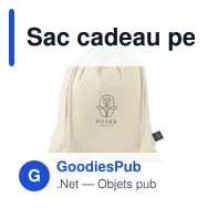 Sac cadeau personnalisable en coton recyclé avec logo - Gift Pouch Naturel GRS - Miniature 5