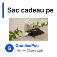 Sac cadeau personnalisable en coton recyclé avec logo - Gift Pouch Naturel GRS - Miniature 3