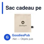 Sac cadeau personnalisable en coton recyclé avec logo - Gift Pouch Naturel GRS - Miniature 7