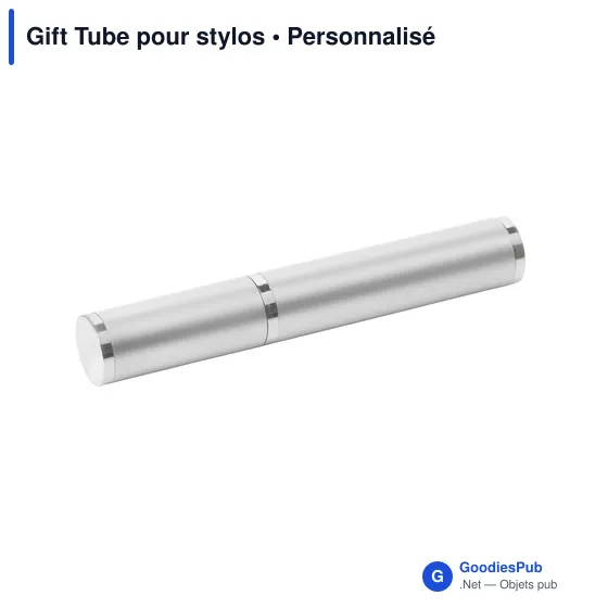 Boîte cadeau cylindrique personnalisable pour stylos avec logo - Image 1