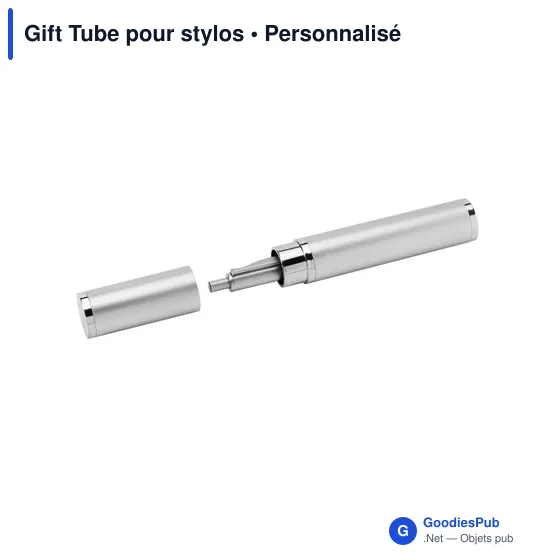 Boîte cadeau cylindrique personnalisable pour stylos avec logo - Image 2