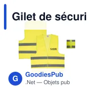 Gilet de sécurité personnalisable jaune avec logo - Adulte - Miniature 1