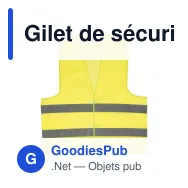 Gilet de sécurité personnalisable jaune avec logo - Adulte - Miniature 2