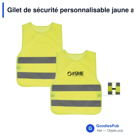 Gilet de sécurité personnalisable jaune avec logo - Enfant