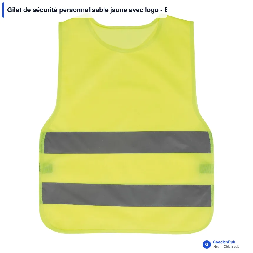Gilet de sécurité personnalisable jaune avec logo - Enfant - Image 2