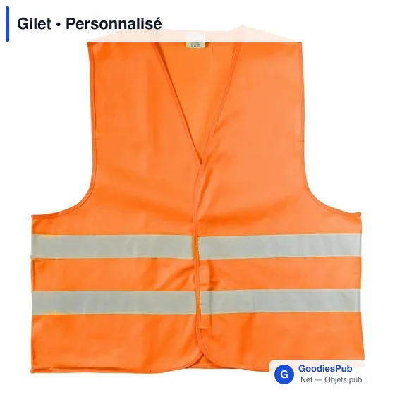 Gilet personnalisable en polyester avec logo - Sécurité et visibilité - Image 1