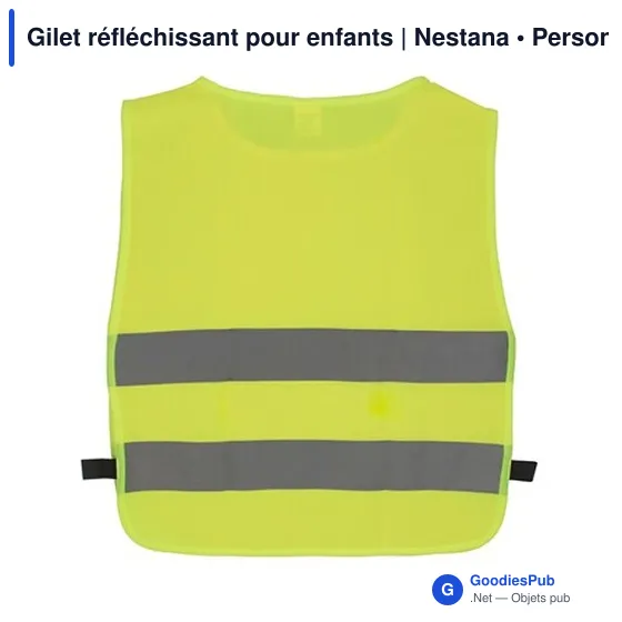 Gilet réfléchissant personnalisable pour enfants avec logo - Nestana - Image 3