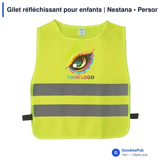 Gilet réfléchissant personnalisable pour enfants avec logo - Nestana - Image 8