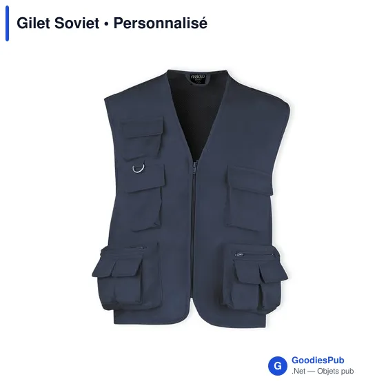 Gilet sans manches personnalisable avec logo - Gilet Soviet - Image 7