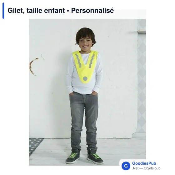 Gilet personnalisable enfant avec logo - Dossard réfléchissant - Image 2