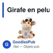 Porte-clés en peluche personnalisable avec logo - Girafe Lizzy - Miniature 1