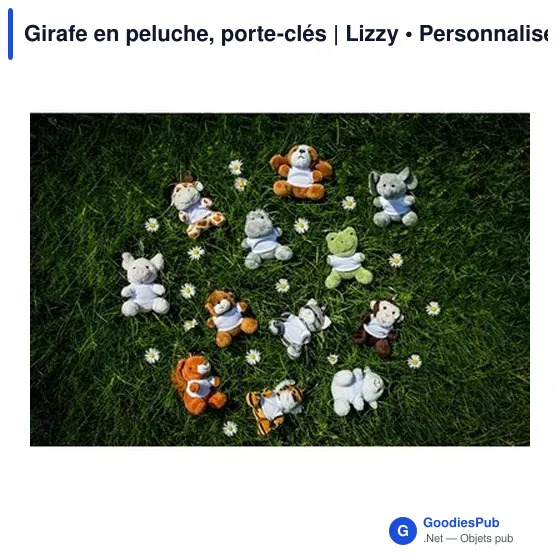 Porte-clés en peluche personnalisable avec logo - Girafe Lizzy - Image 2