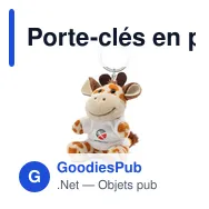 Porte-clés en peluche personnalisable avec logo - Girafe Lizzy - Miniature 9