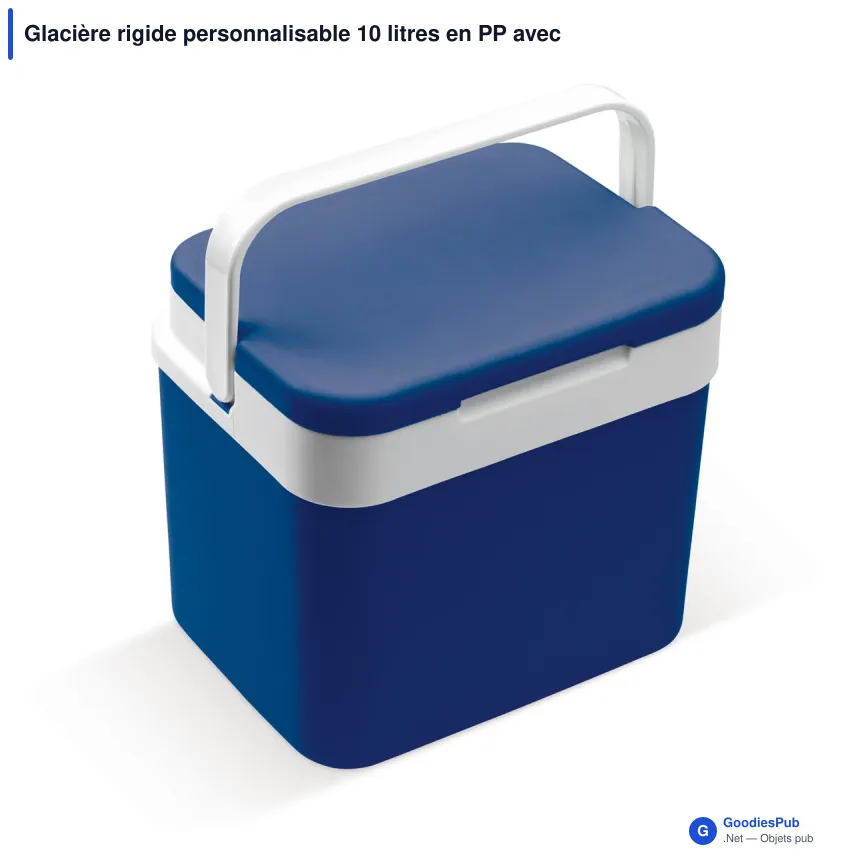 Glacière rigide personnalisable 10 litres en PP avec logo - Classique - Image 2