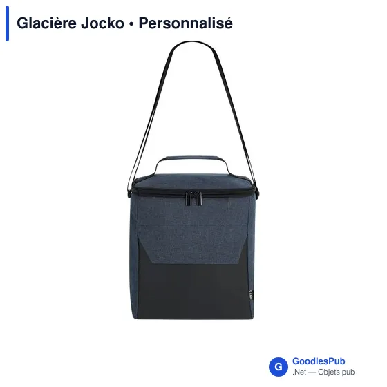Glacière personnalisable Jocko avec logo - Sac isotherme bleu marine - Image 6