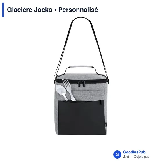 Glacière personnalisable Jocko avec logo - Sac isotherme bleu marine - Image 10