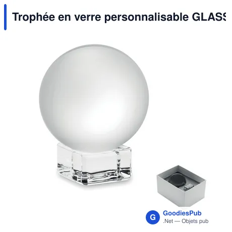 Trophée en verre personnalisable GLASSWARD avec logo